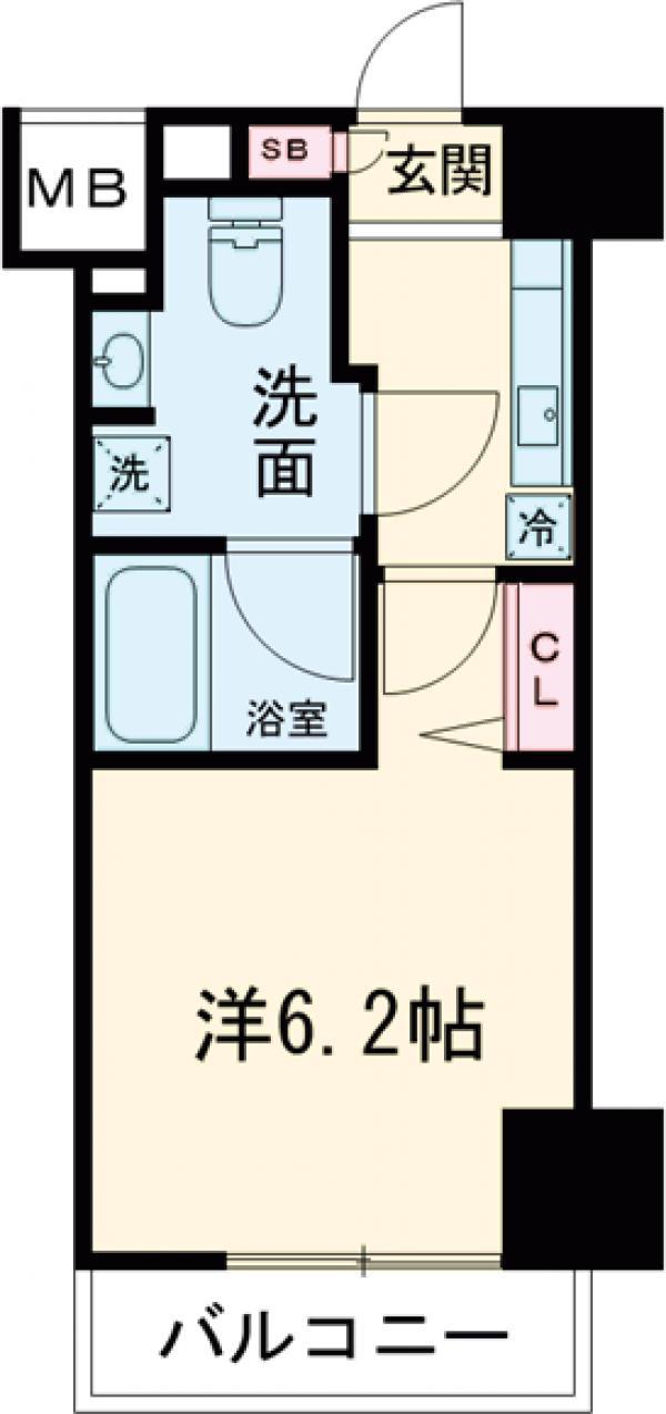 メインステージ立川Ⅴ(1K/4階)の間取り写真