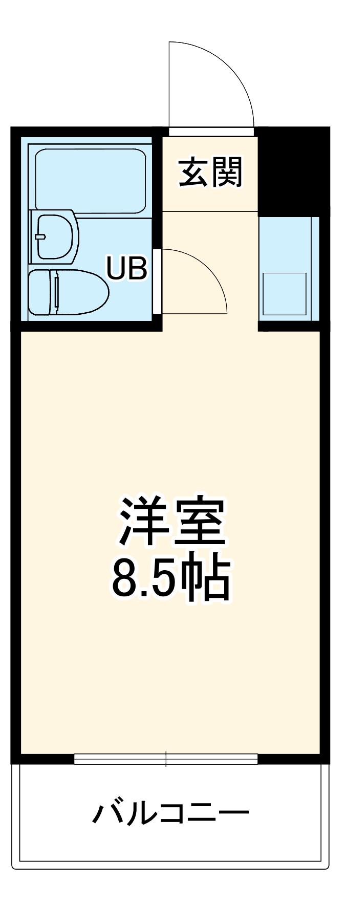 ユナイト山手サンピース(ワンルーム/2階)の間取り写真
