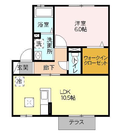 パルモア Ⅰ(1LDK/1階)の間取り写真