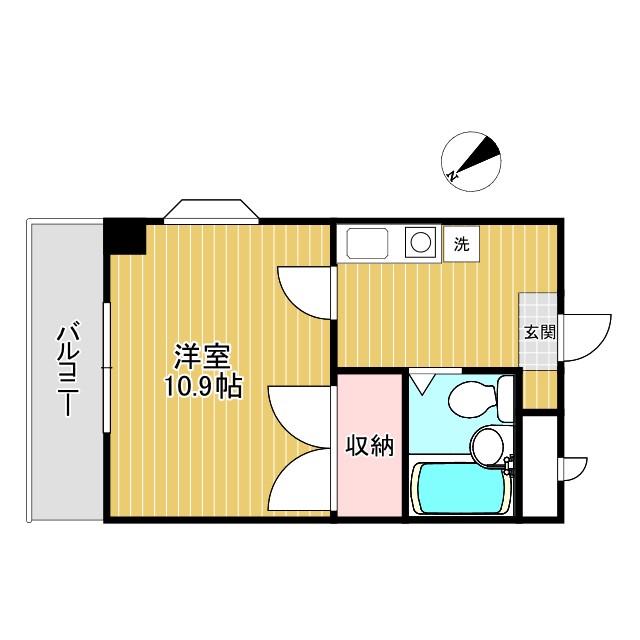 第2プリベール(1K/2階)の間取り写真