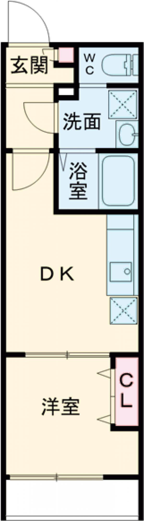 ARCA桂川(1DK/1階)の間取り写真