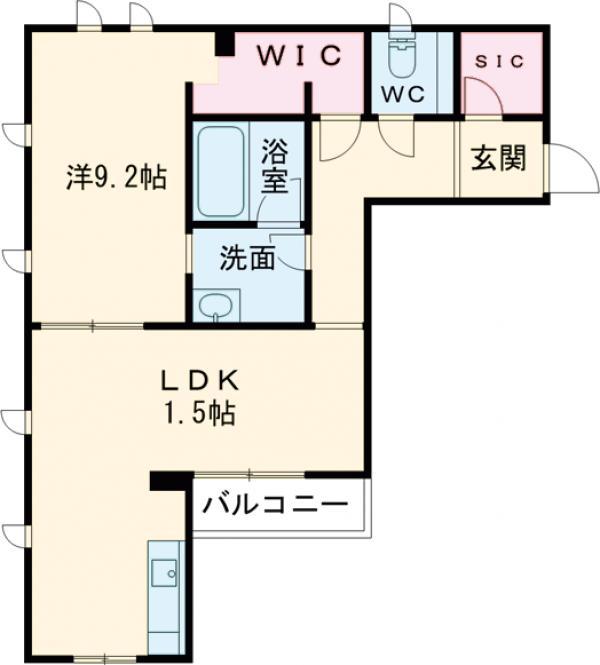 ヴァンヴェール(1LDK/1階)の間取り写真