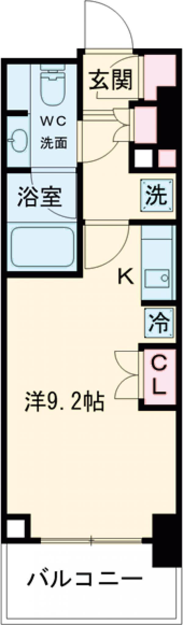 パークアクシス赤塚(ワンルーム/9階)の間取り写真