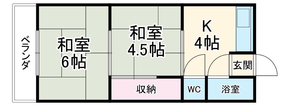 アネックス矢田橋南(2DK/3階)の間取り写真