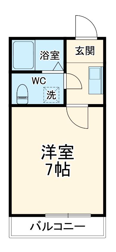 GRAND HEART(1K/1階)の間取り写真