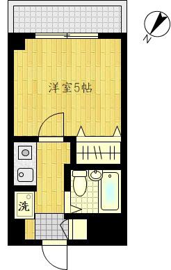 リーセントパレス多摩(1K/5階)の間取り写真