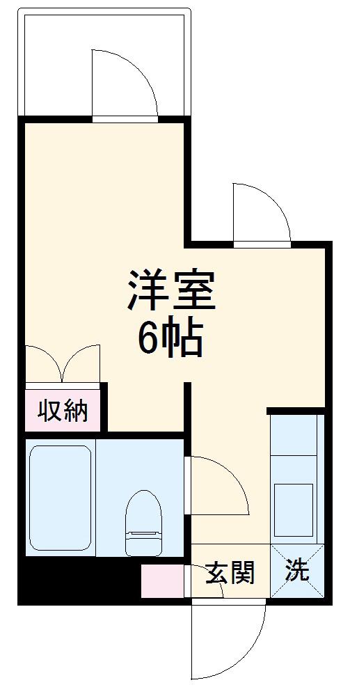 プロルート丸光(ワンルーム/2階)の間取り写真