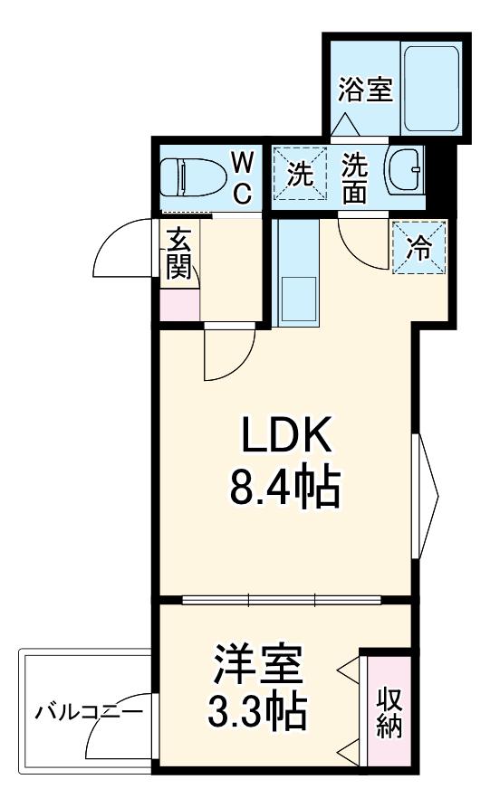 KEIAI RESIDENCE 日進(1LDK/2階)の間取り写真