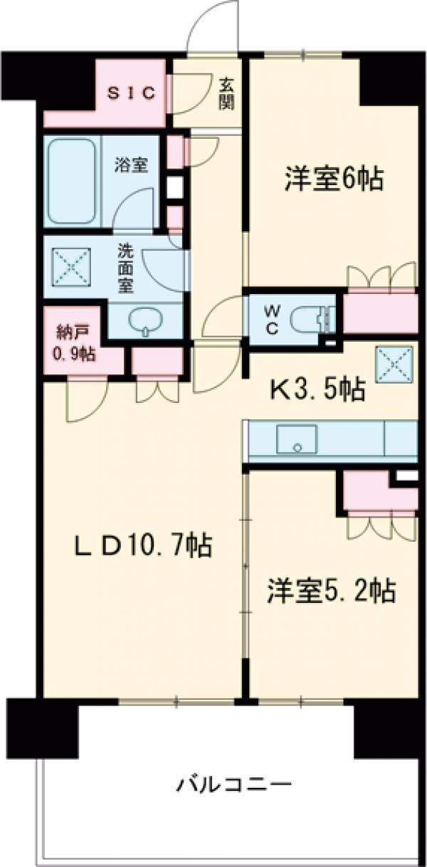 トラープランド翠命館(2LDK/3階)の間取り写真