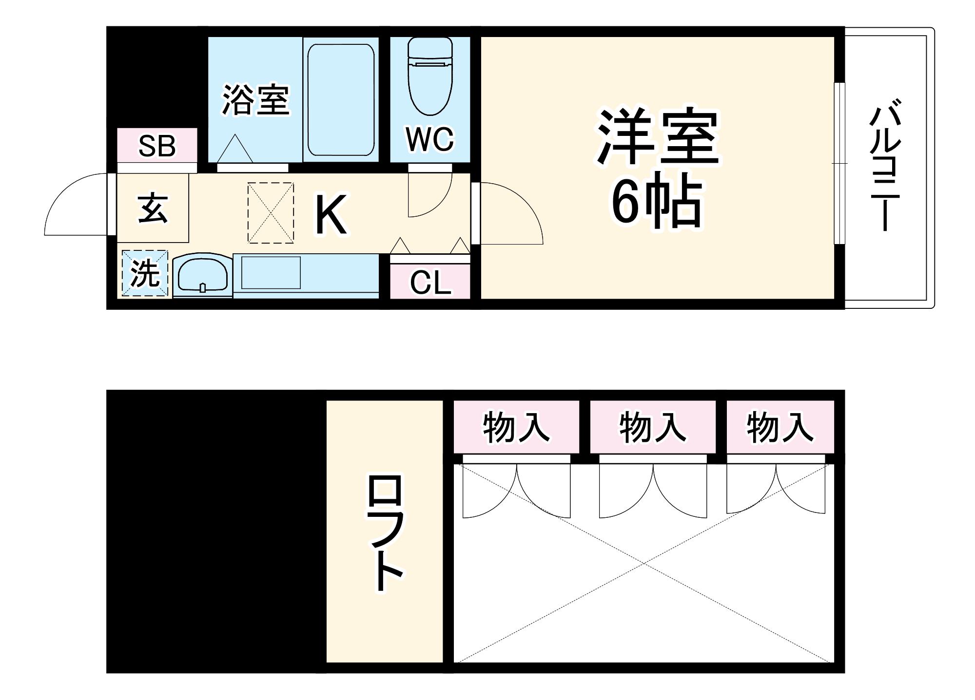 エステムコート梅田茶屋町デュアルスペース(1K/3階)の間取り写真