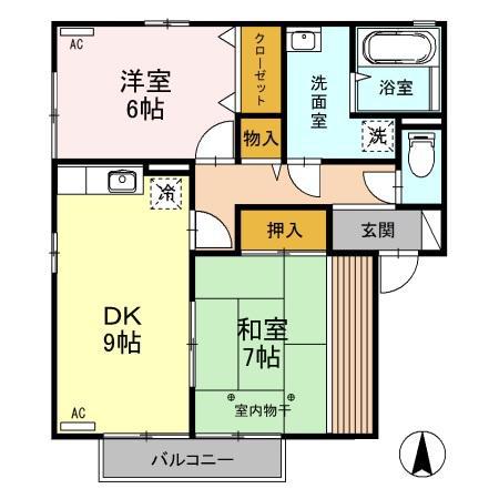 ガーデンハイツ21(2DK/1階)の間取り写真