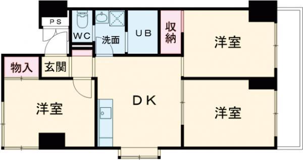ハビテ葛西(3DK/2階)の間取り写真