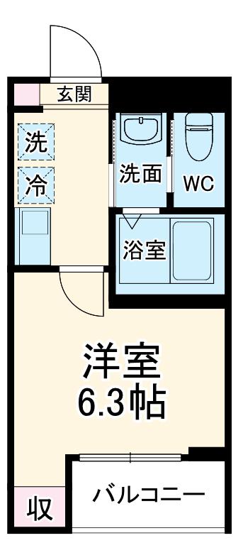 CALME YATSUKA(1K/2階)の間取り写真