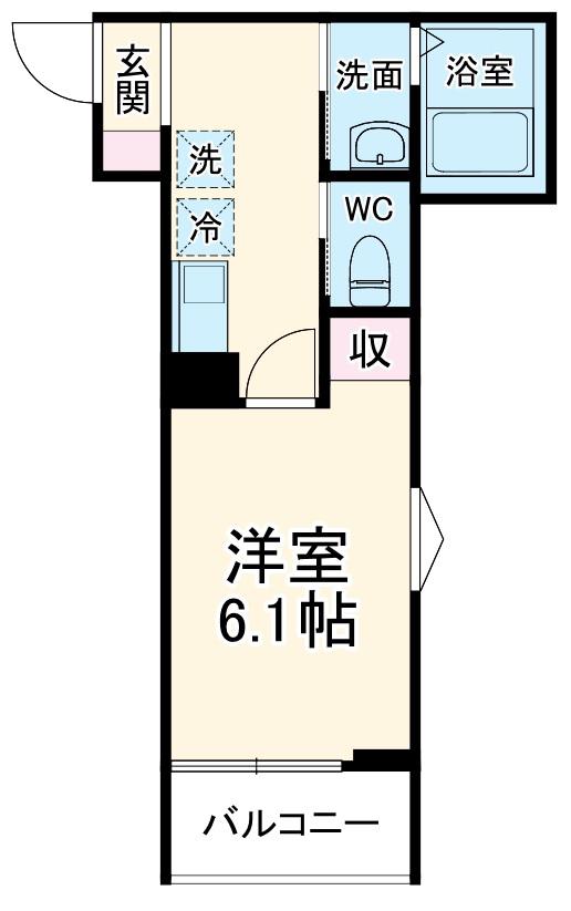 CALME YATSUKA(1K/2階)の間取り写真