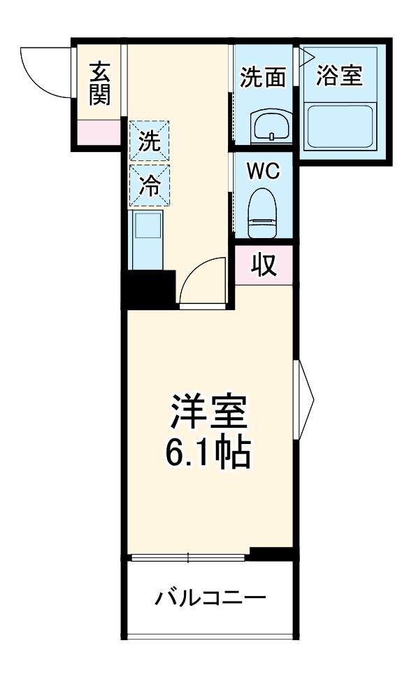 CALME YATSUKA(1K/3階)の間取り写真