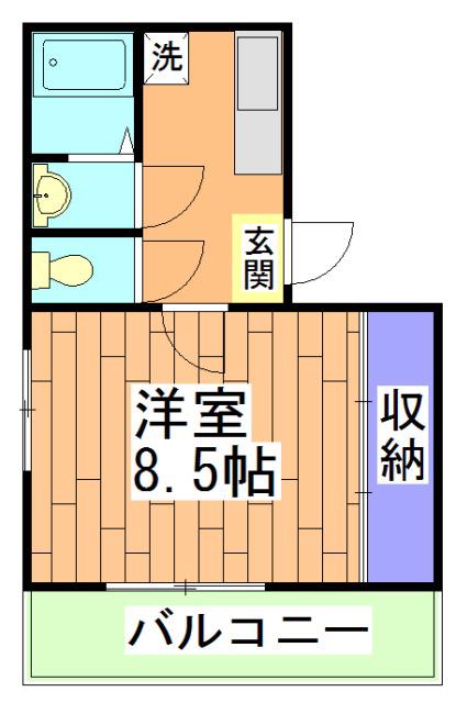 グレース五条(1K/2階)の間取り写真