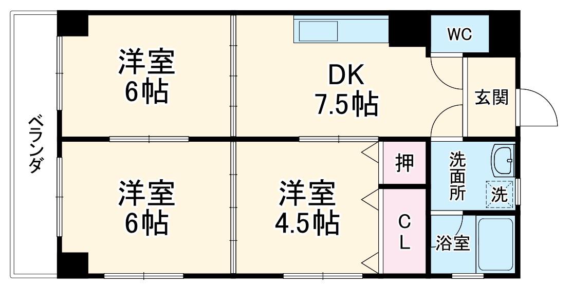 佐登屋興産第2ビル(3DK/1階)の間取り写真