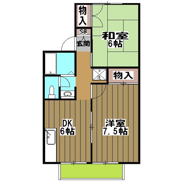 セジュール松月(2DK/2階)の間取り写真