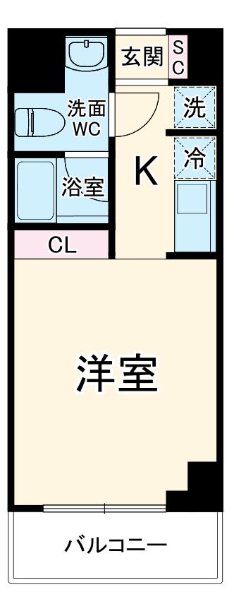 NA川崎南町(1K/4階)の間取り写真
