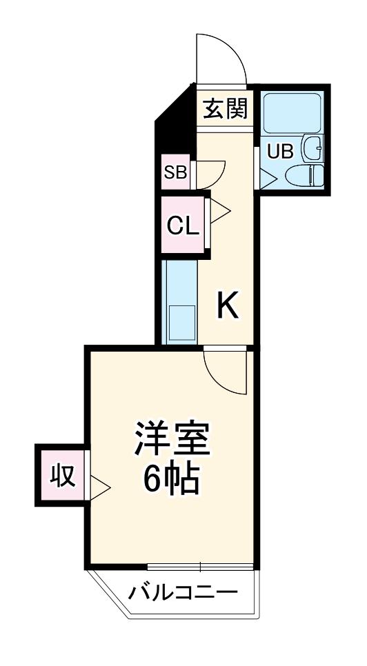 プレステージ新沢Ⅰ(ワンルーム/1階)の間取り写真