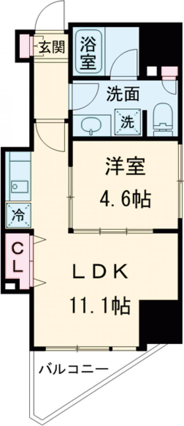 ミリアレジデンス新宿御苑2(1LDK/8階)の間取り写真