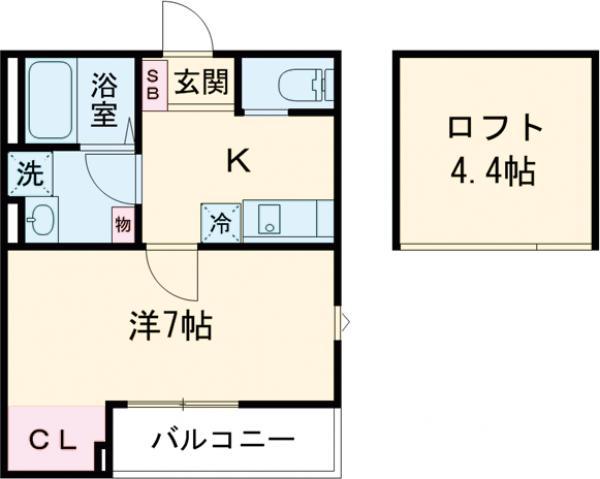 TS CUORE六町Ⅱ(1K/3階)の間取り写真