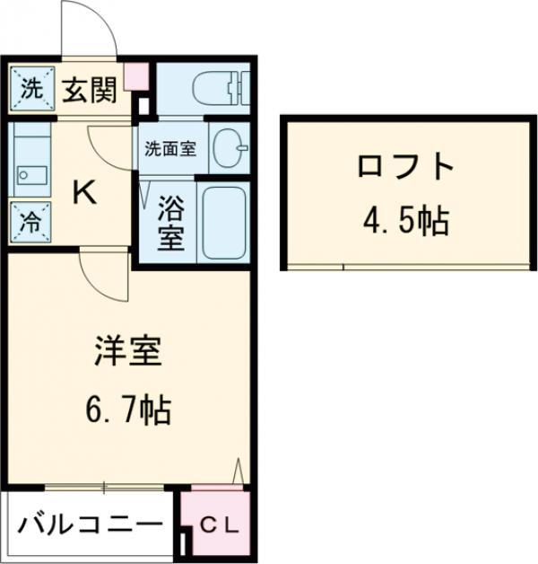 TS CUORE六町Ⅱ(1K/3階)の間取り写真