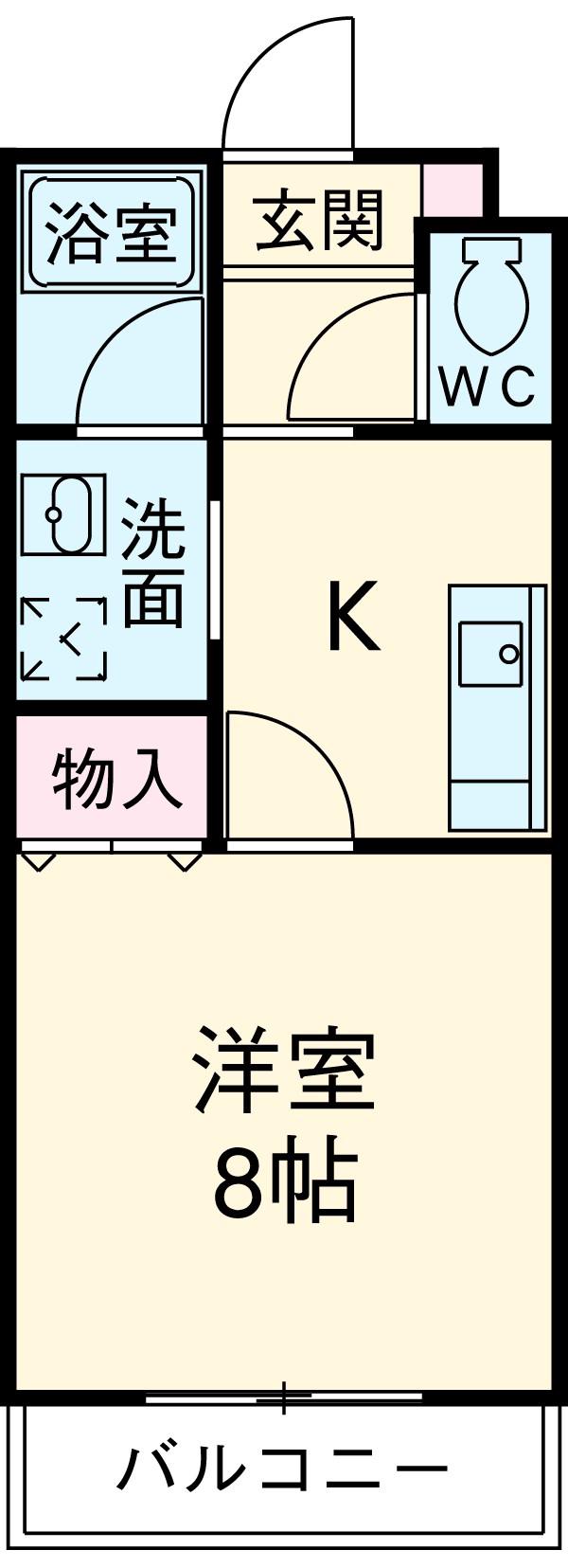 リヴェールJ7(1K/2階)の間取り写真
