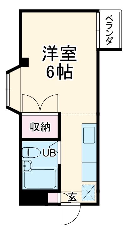 サチコーポ(ワンルーム/2階)の間取り写真