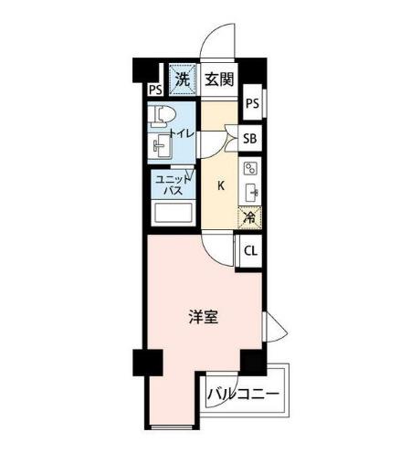 マイナビSTAYロイヤルグランデ神楽坂参番館(1K/2階)の間取り写真