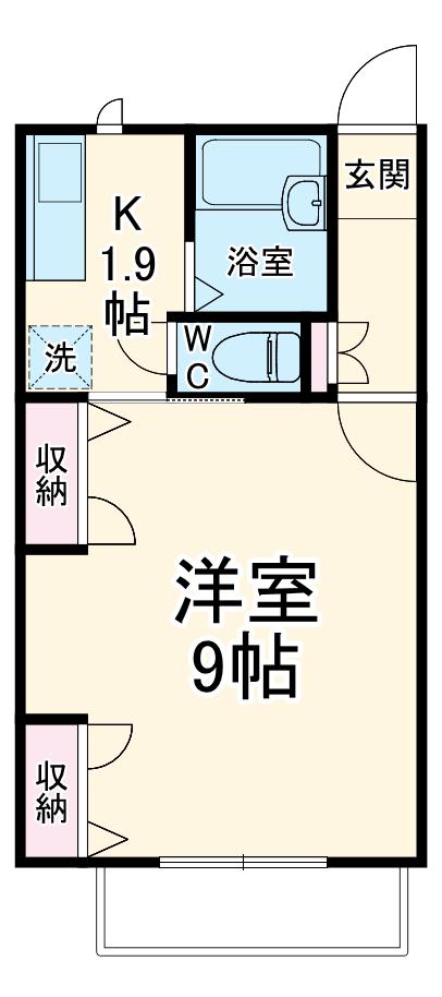 千里ヒルズコート(1K/1階)の間取り写真