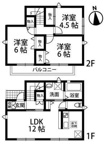 青梅線 福生駅 バス乗車時間：7分 あきる野市民球場バス停で下車 徒歩11分 1階建 築13年(3LDK)の間取り写真