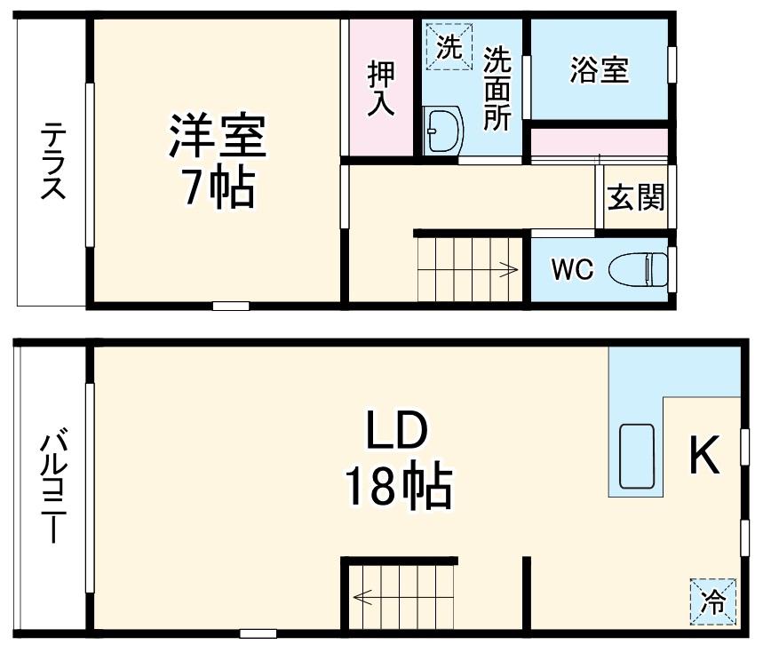 ＳＯＵＴＨ　ＴＯＷＮ(1LDK)の間取り写真