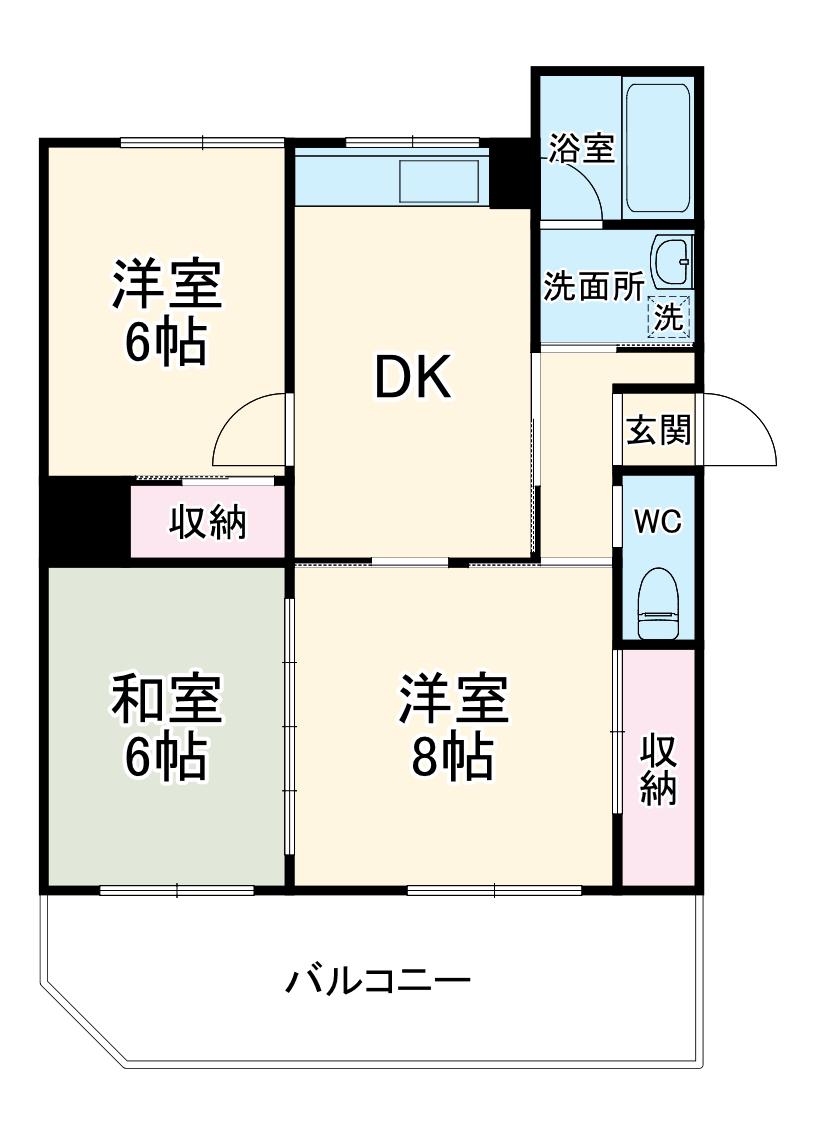 エスポワール小野(3DK/2階)の間取り写真