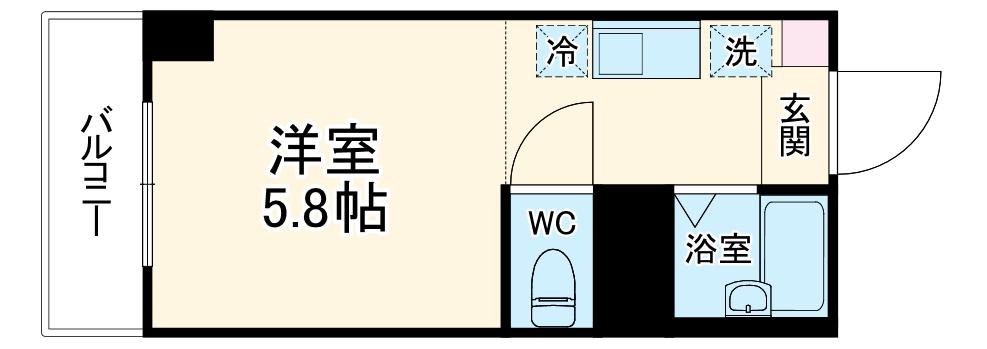 ベルハイム東戸塚(1K/1階)の間取り写真