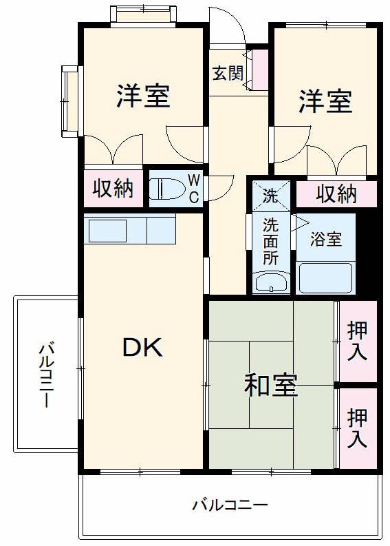 湘南カームライズ(3LDK/2階)の間取り写真