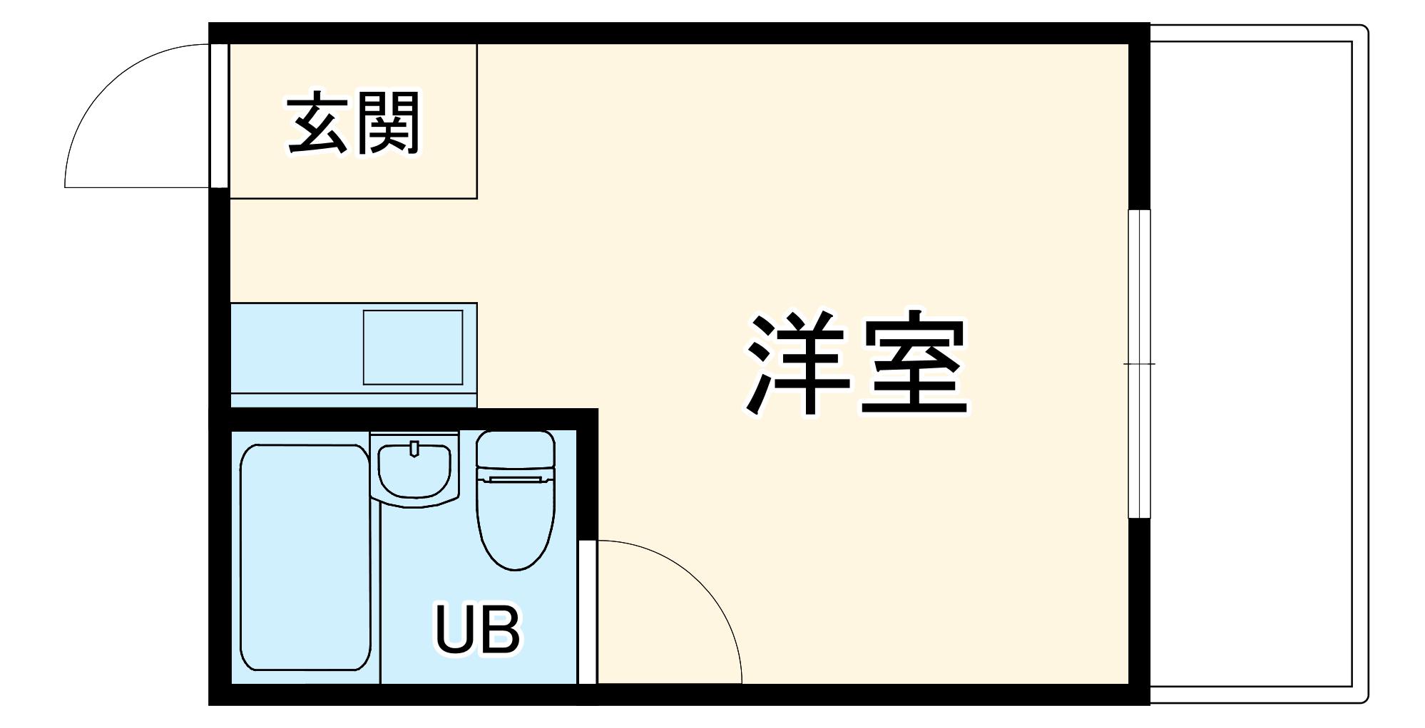 新大阪ロイヤルハイツ(ワンルーム/2階)の間取り写真