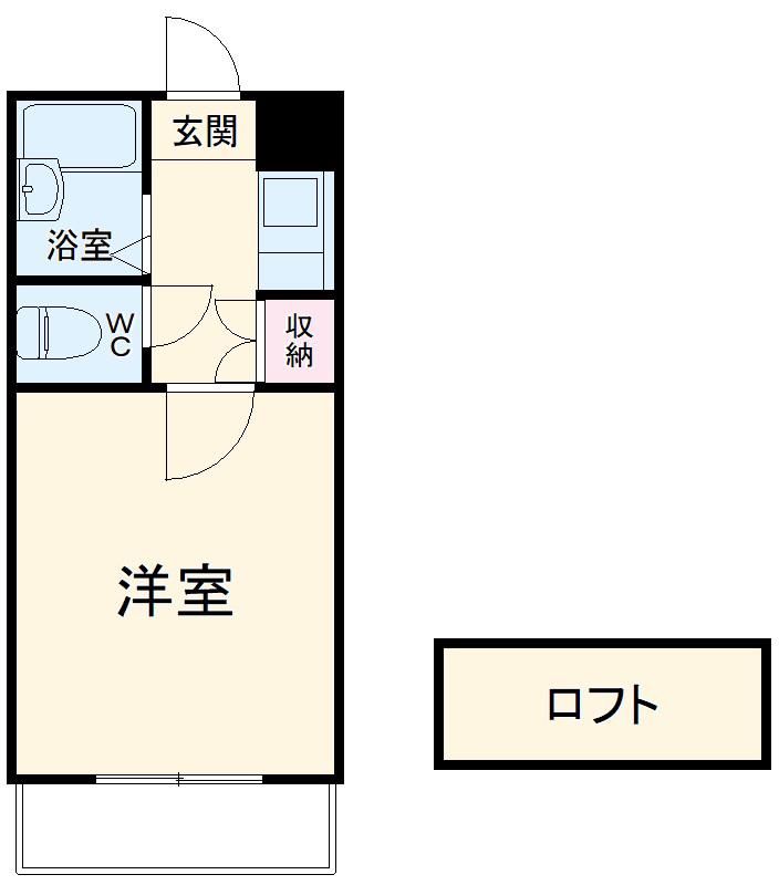 スカイパレス沓谷(1K/2階)の間取り写真