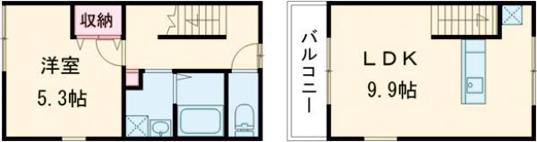 ミハス経堂(1LDK/1階)の間取り写真