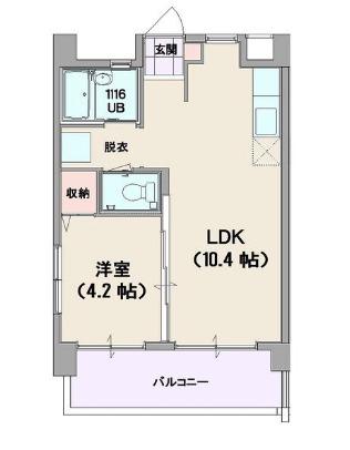 URBAN LIFE(1LDK/4階)の間取り写真