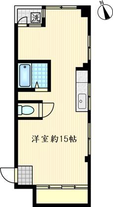 浜町クリーンカストル(ワンルーム/2階)の間取り写真