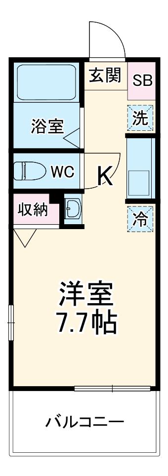 ラフィーネ反町(ワンルーム/1階)の間取り写真