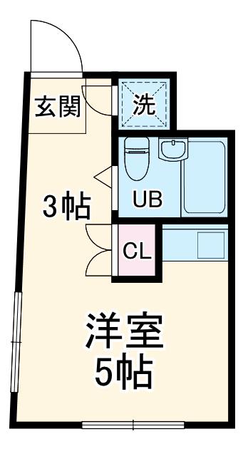 コーポ三和(ワンルーム/2階)の間取り写真