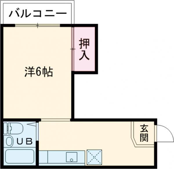 コーポユタカ(1K/4階)の間取り写真