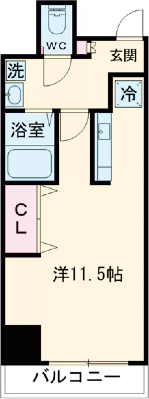 FOGLIA(1K/8階)の間取り写真