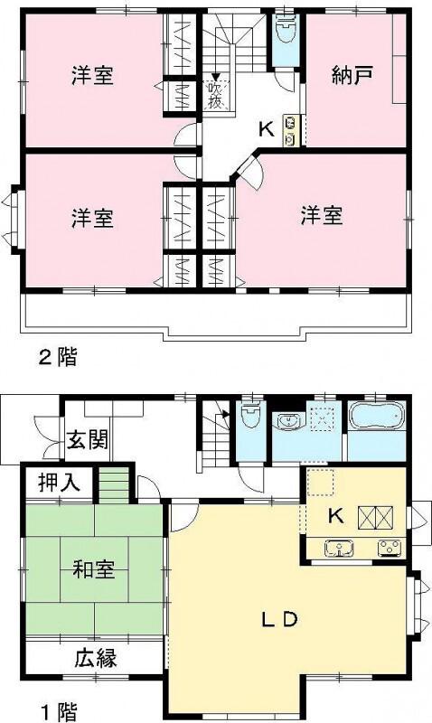 埼玉高速鉄道 浦和美園駅 徒歩62分 2階建 築24年(4SLDK)の間取り写真