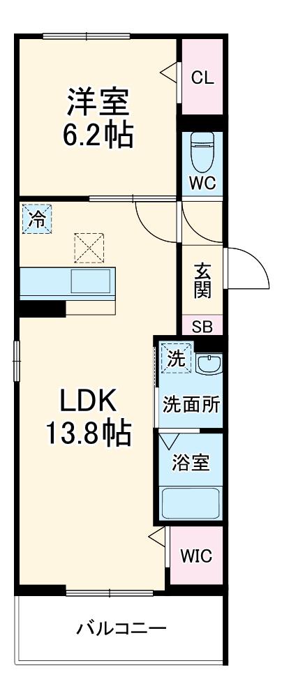 D-ROOM大瀬4丁目SMⅡ(1LDK/1階)の間取り写真