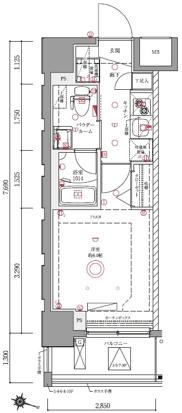 AZEST西川口Ⅲ(1K/8階)の間取り写真