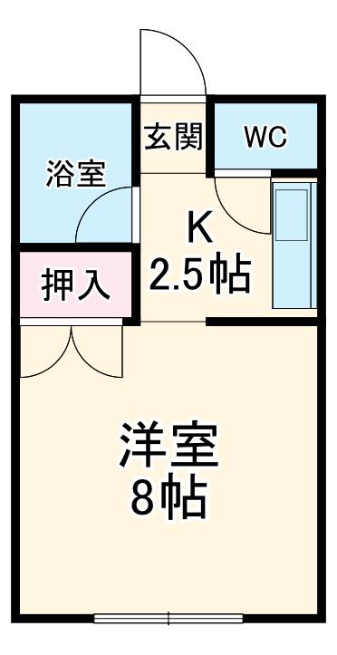 和み館中(1K/2階)の間取り写真