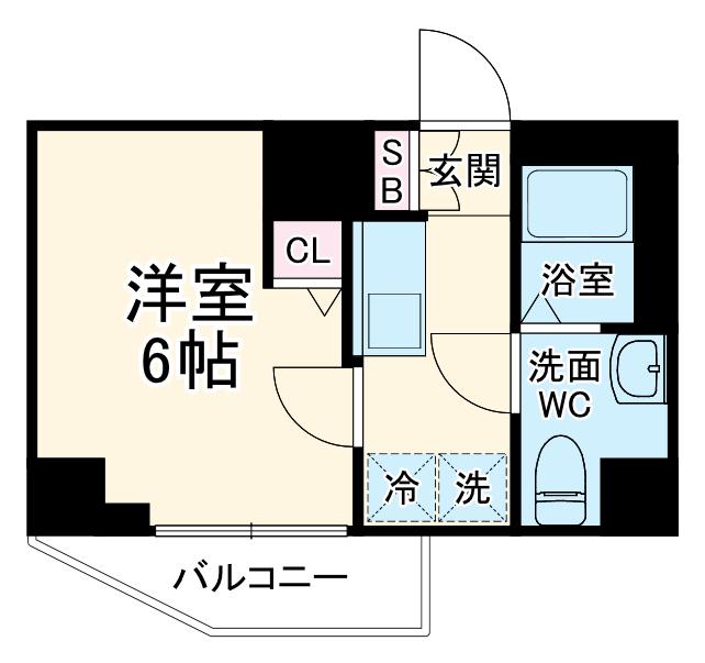 エストゥルース横浜吉野町(1K/4階)の間取り写真